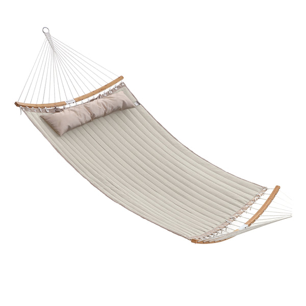 SONGMICS Quilted Hammock with Curved Bamboo Spreaders UGDC34BE