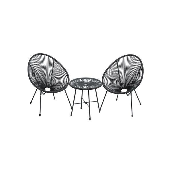 SONGMICS 3-Piece Outdoor Seating Acapulco Chair UGGF011B01