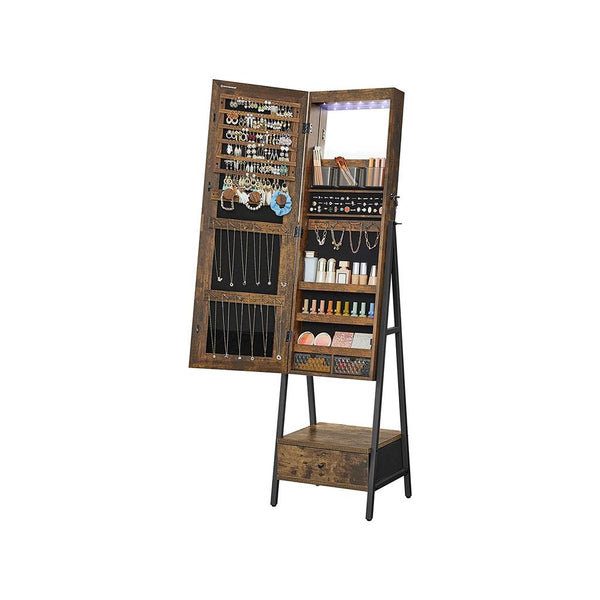 SONGMICS LED Jewelry Cabinet Standing UJJC025X01