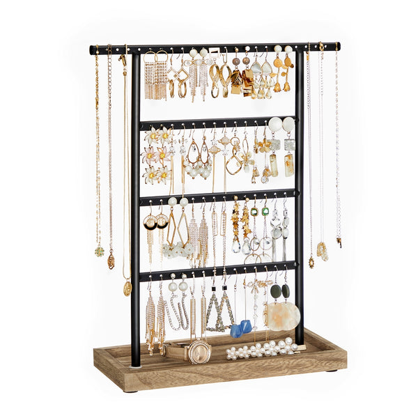 SONGMICS 4-Tier Jewelry Stand with Tray UJJS019B01
