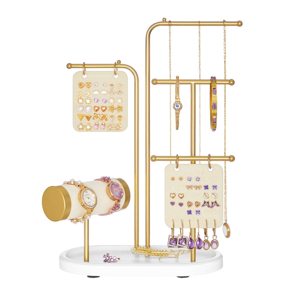 SONGMICS Jewelry Stand with 4 Hanging Rods UJJS025A01