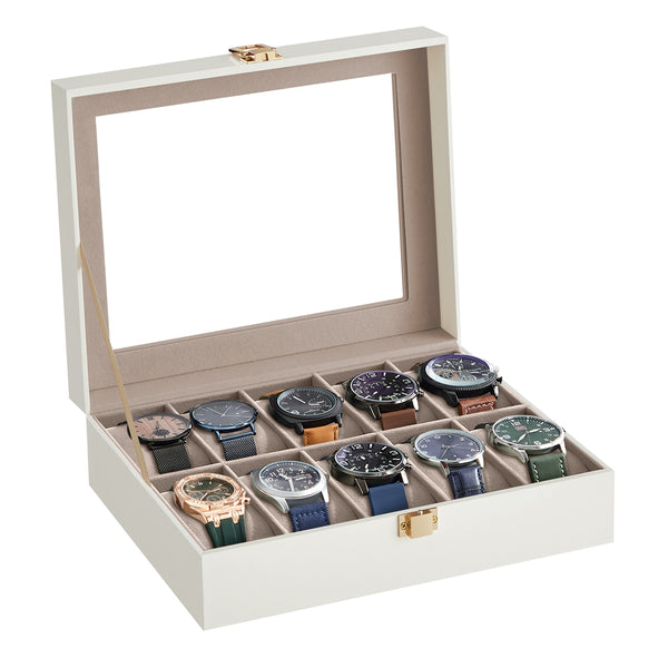 SONGMICS Watch Box with 10 Slots UJWB010W01
