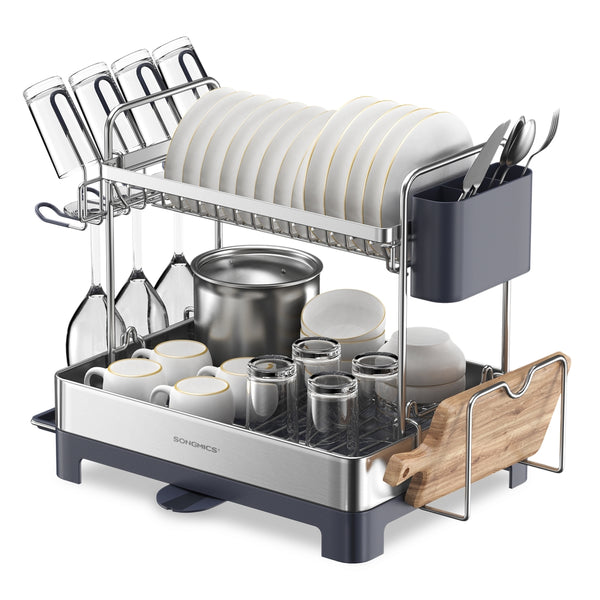 SONGMICS 2-Tier Dish Drying Rack UKCS032B01