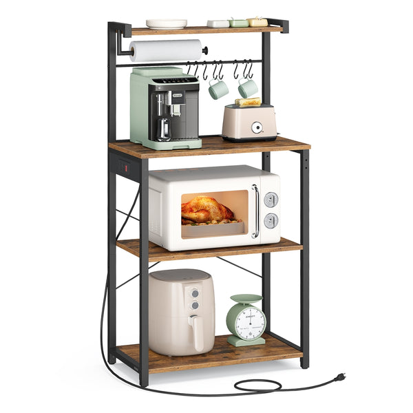 VASAGLE VASAGLE Kitchen Bakers Rack with Power Outlet UKKS014K01