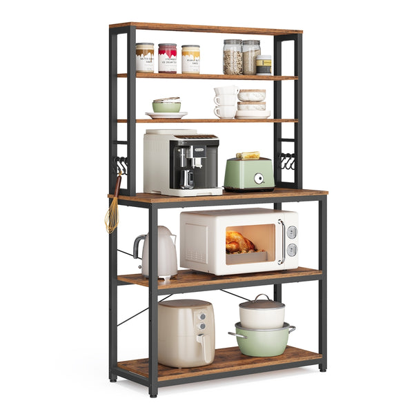 VASAGLE Coffee Bar with 6-Tier Shelves UKKS019B01