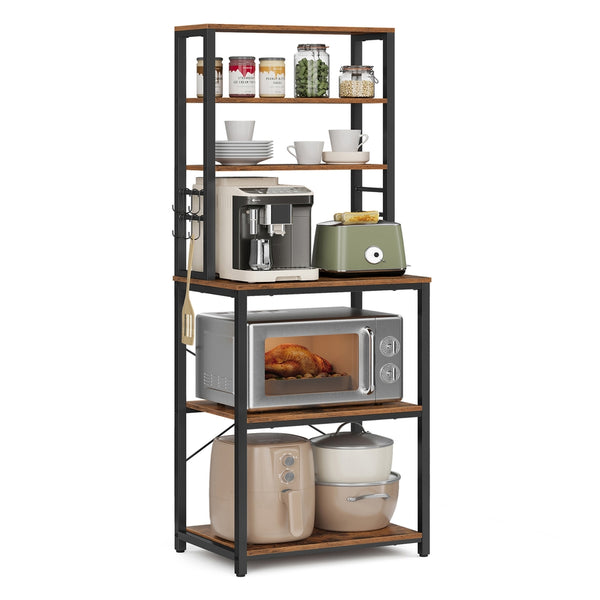 VASAGLE Coffee Bar with 6-Tier Shelves UKKS024B01