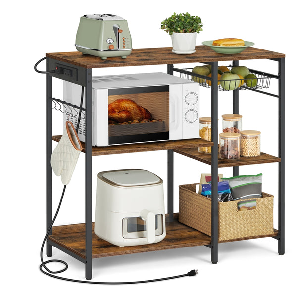 VASAGLE Baker's Rack with Charging Station UKKS036K01
