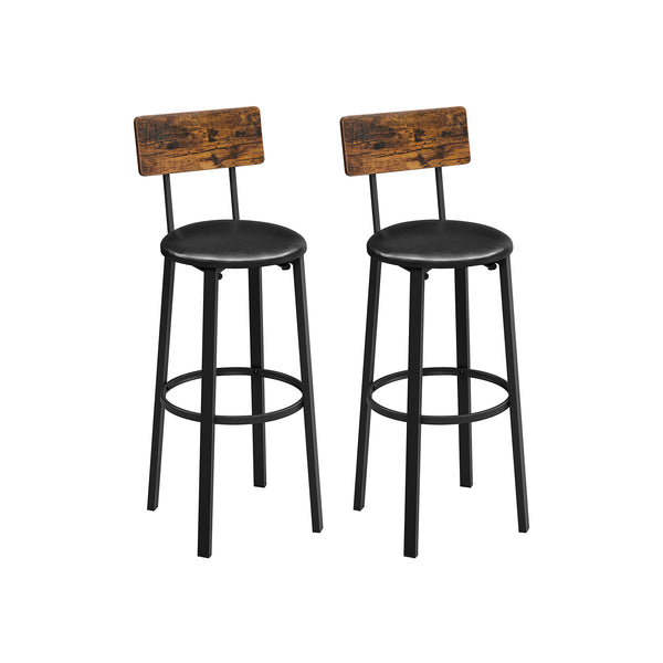 VASAGLE Set of 2 PU Upholstered Bar Stools ULBC069B81