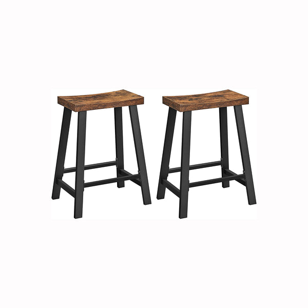 VASAGLE Set of 2 Bar Stools with Footrest ULBC074B01