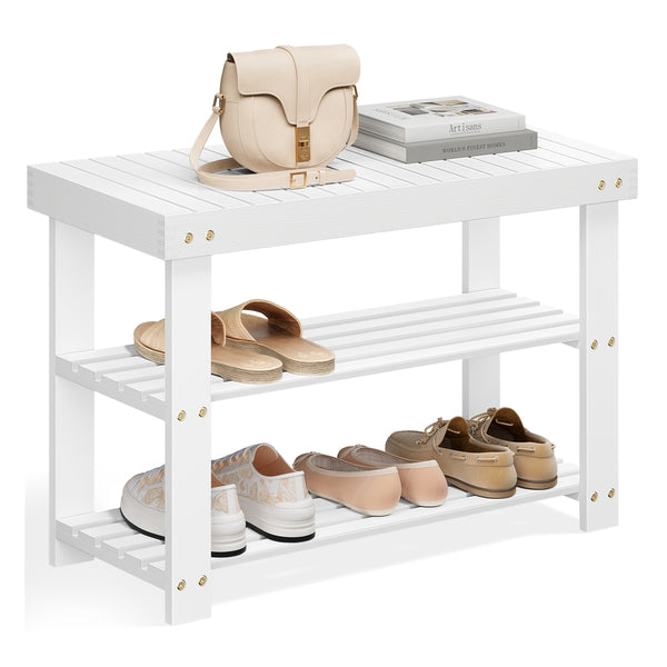 SONGMICS Bamboo Shoe Rack Bench ULBS004W01