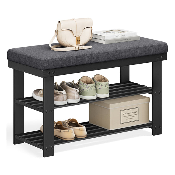 SONGMICS 2-Tier Bamboo Shoe Bench ULBS604B01