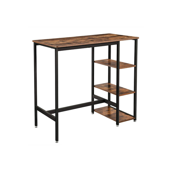 VASAGLE Industrial Bar Table with Storage Shelves ULBT11X