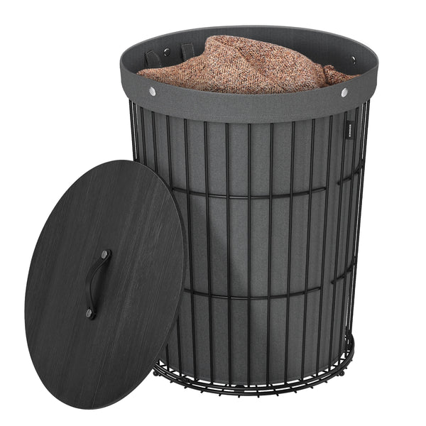 SONGMICS Round Laundry Basket 25 Gallons (95 L) ULCB160G01