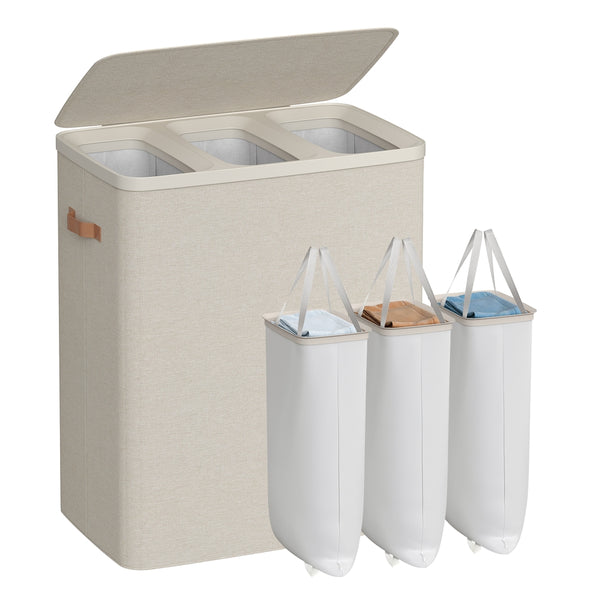 SONGMICS Large laundry hamper with lid and handles ULCB814LH01