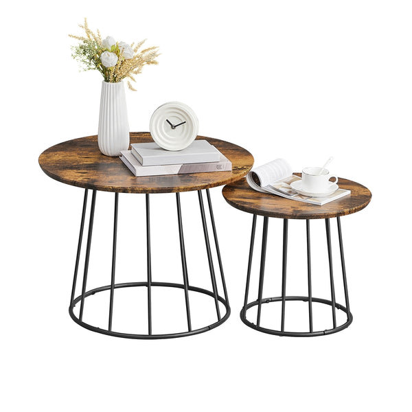 VASAGLE Modern Coffee Table Set with Steel Frame ULCT045K01