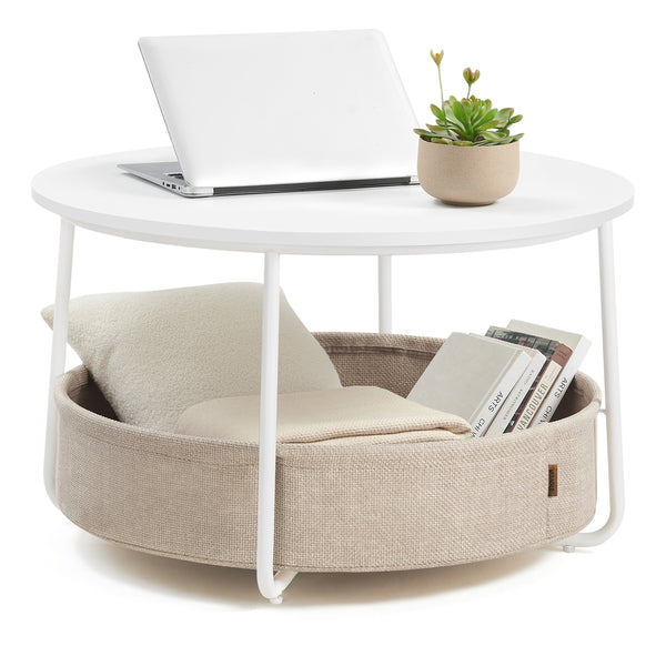 VASAGLE Lilea Collection - Coffee Table with Fabric Basket ULCT244W10