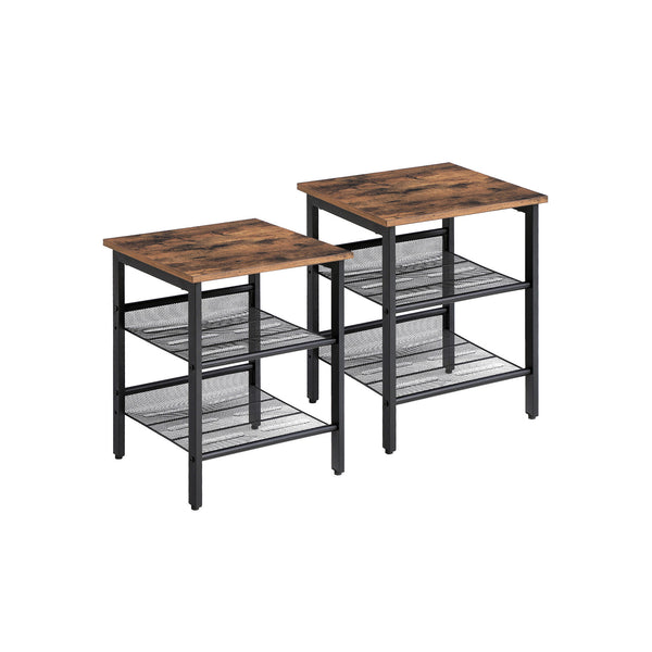 VASAGLE Set of 2 Side Tables with Stable Steel Framew ULET24X
