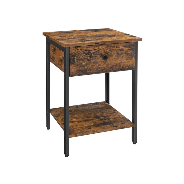 VASAGLE Side Table with Drawer and Shelf ULET55BX
