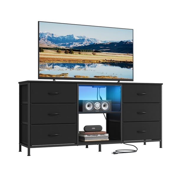 SONGMICS BELLAH Collection - Steel dresser with drawers and shelves ULGS132B101S