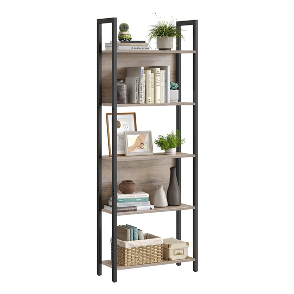 VASAGLE Bookcase with 5 Shelves Industrial Style ULLS025B02