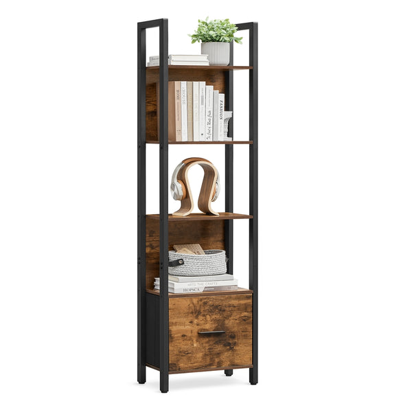 VASAGLE 5-Tier Book Shelf with Drawer ULLS146B01