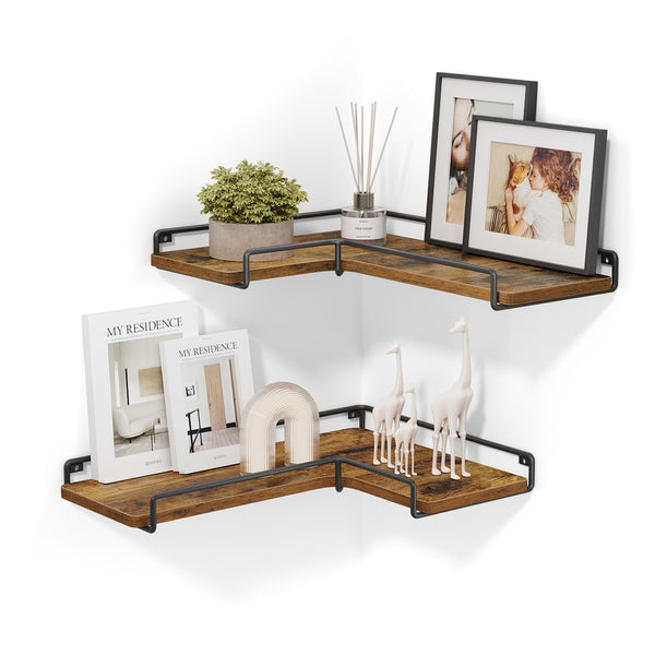 VASAGLE Set of 2 Corner Floating Shelves ULLS831B01