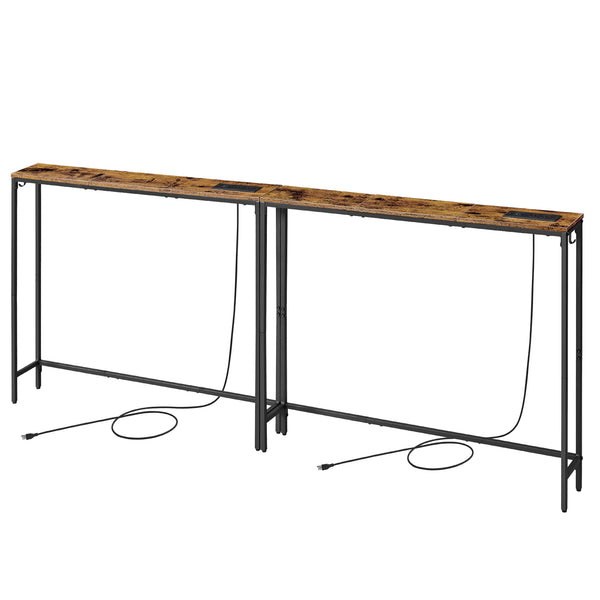 VASAGLE Set of slim console table with power outlets for sofa and entryway ULNB35T078K01