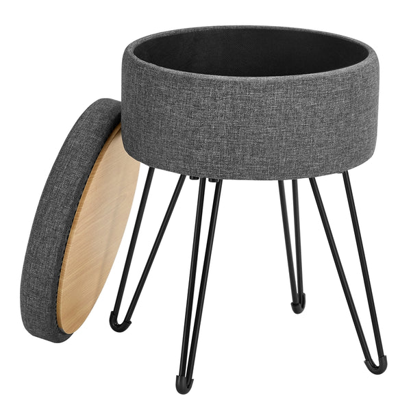 SONGMICS Round Storage Ottoman ULOM002G01