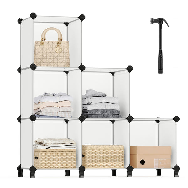 SONGMICS Storage Cube Organizer with 6 Cubes ULPC06W