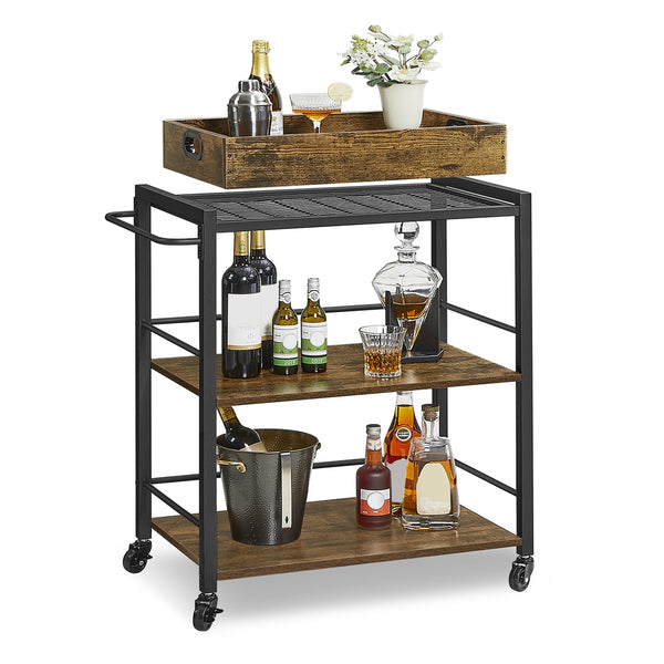 VASAGLE 3-Tier Industrial Bar Cart ULRC72X
