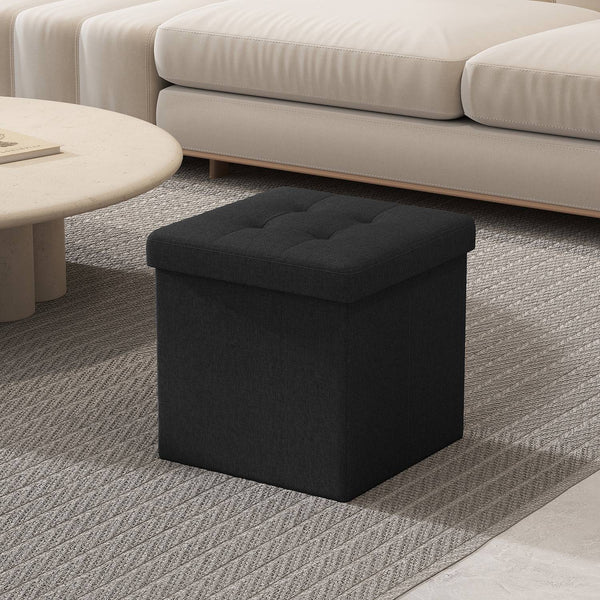 SONGMICS Folding storage stool bench footrest for living room and bedroom ULSB35F028B01