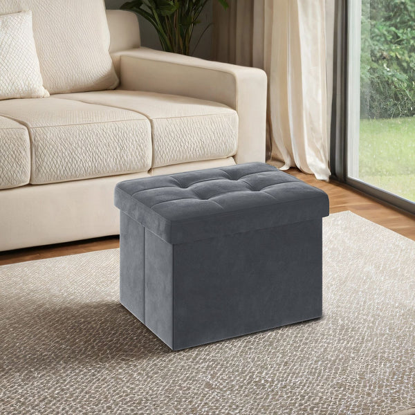 SONGMICS Foldable storage ottoman footrest for living room bedroom and dorm ULSB35F200G01