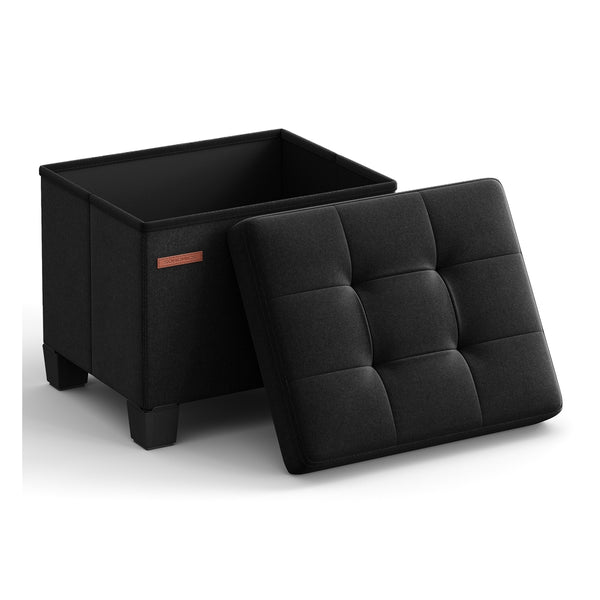 SONGMICS Collapsible Cube Storage Ottoman ULSF012B01