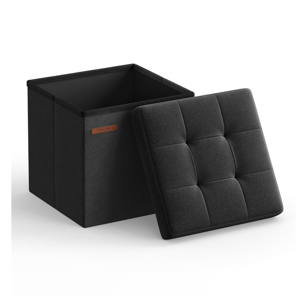 SONGMICS Foldable Small Ottoman Foot Rest with Storage ULSF028B01
