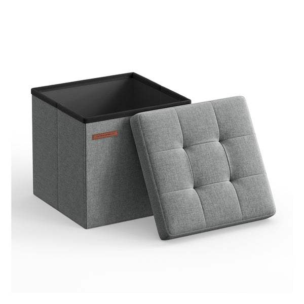 SONGMICS Foldable Small Ottoman Foot Rest with Storage ULSF028G02