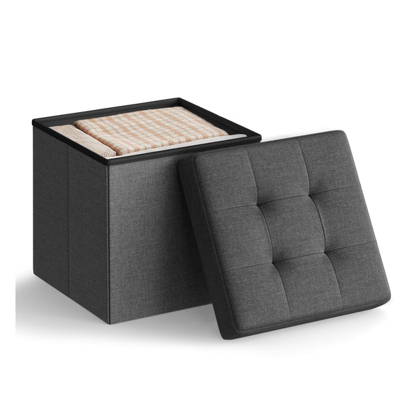 SONGMICS Dark Grey Folding Ottoman ULSF27Z
