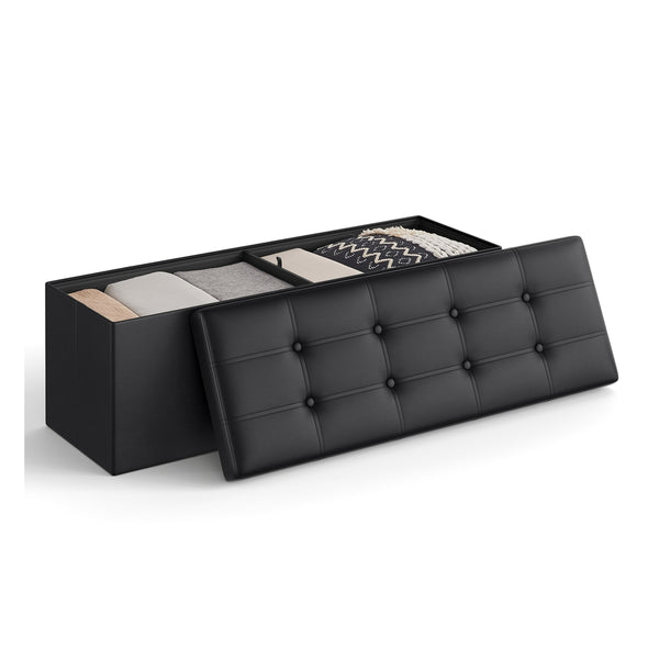 SONGMICS MAZIE Collection - Folding Storage Ottoman Bench with Lid ULSF701