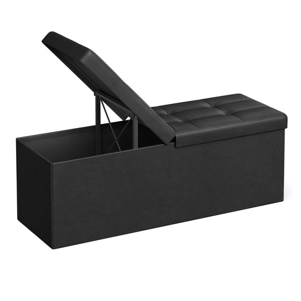 SONGMICS MAZIE Collection - L Folding Storage Ottoman Bench ULSF75BK