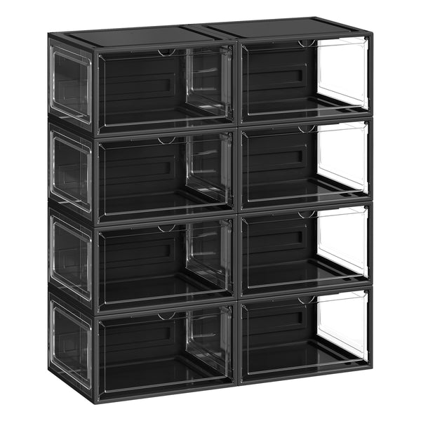 SONGMICS Stackable Shoe Storage Boxes with Clear Front Opening ULSP508B01