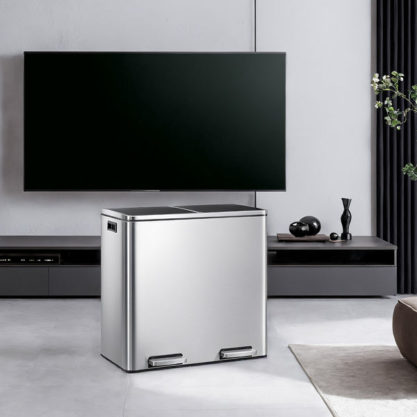 SONGMICS 2 x 8 Gallon (2 x 30 L) Trash Can for Kitchen ULTB35B60NL