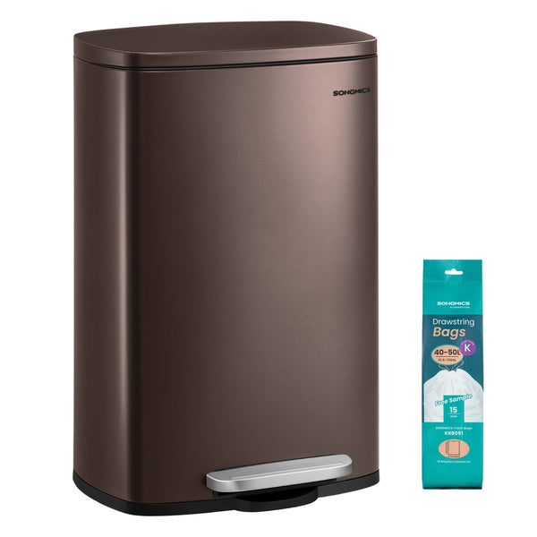 SONGMICS 13 Gallon Kitchen Trash Garbage Can ULTB50BR