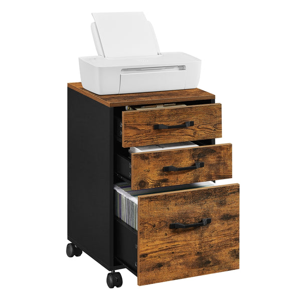 VASAGLE 3 Drawers Filling Cabinet with Wheels UOFC065B01