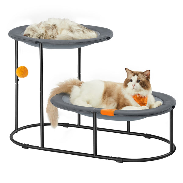 Feandrea 2-Tier Elevated Cat Bed for Multi-Cat Households UPCB012G01