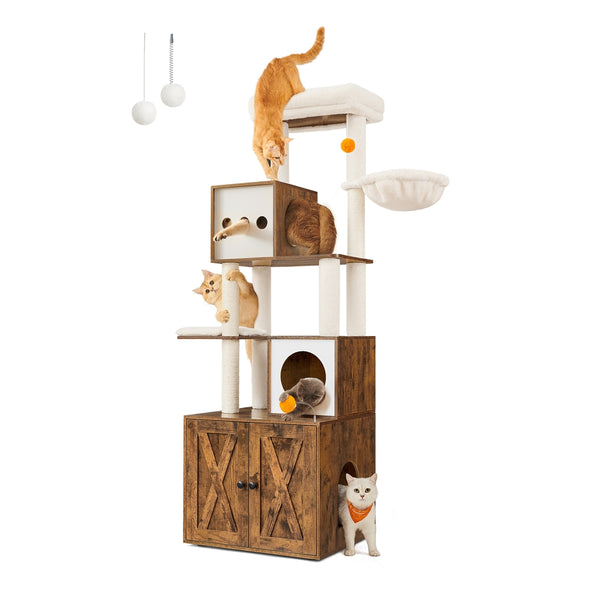 Feandrea 72.8" Tall 2-in-1 Cat Tree with Scratching Posts UPCT116X01