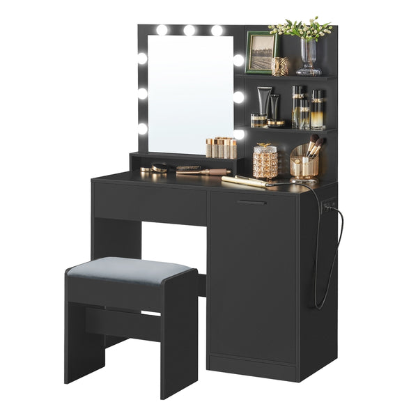 VASAGLE Kailyn Collection - Vanity Desk with Mirror and Lights URDT128B01