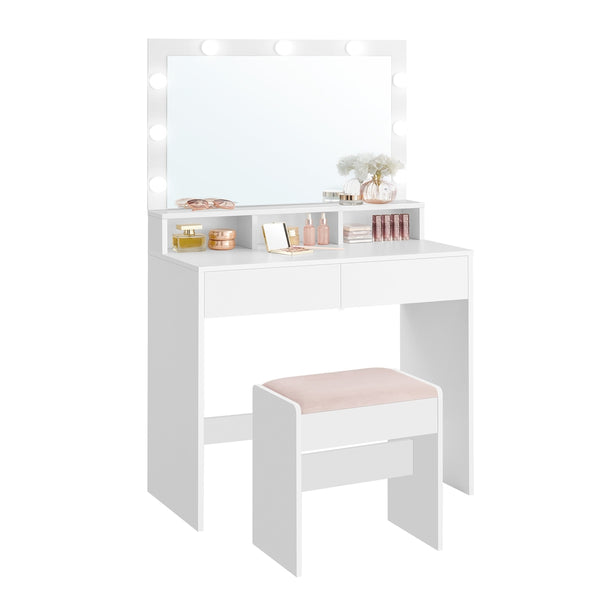 VASAGLE Kailyn Collection - Vanity Desk with Mirror and Lights URDT129W01