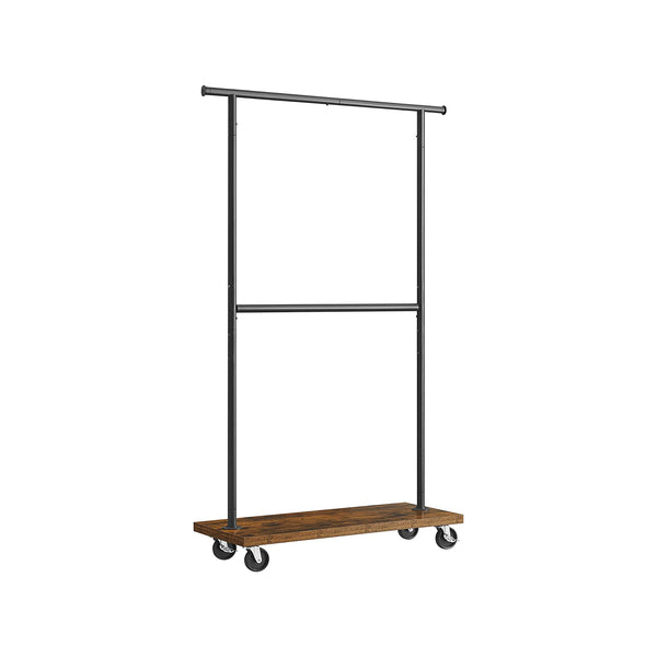 VASAGLE Double Rod Industrial Rolling Garment Rack URGR111B01V1