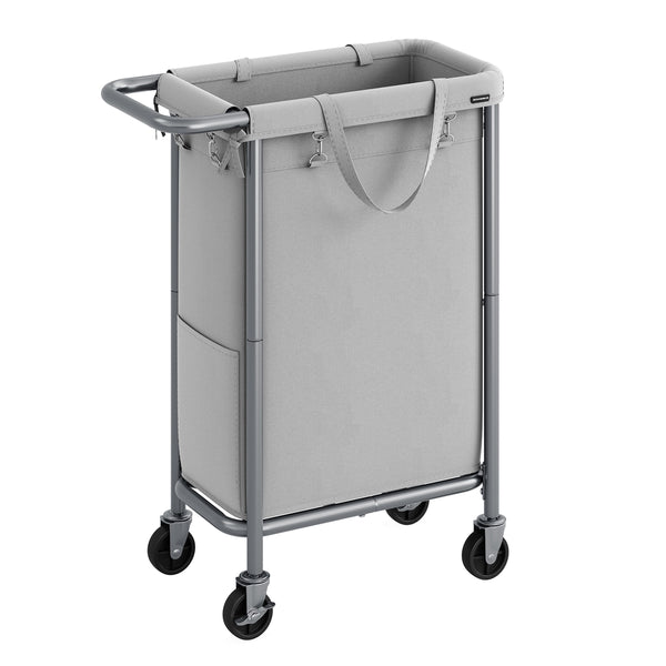 SONGMICS Laundry Basket with Wheels with Removable Liner and Handle URLS003G01