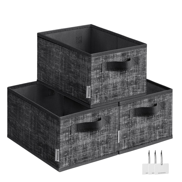 SONGMICS Set of 3 Fabric Storage Bins UROB415B01