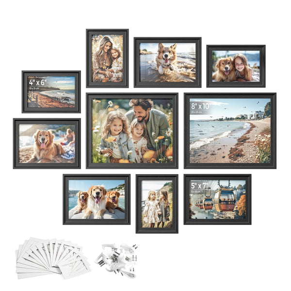 SONGMICS Set of 10 Picture Frames with 16 Mats URPF049B01